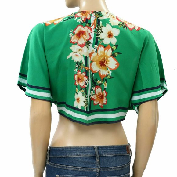 Farm Rio Anthropologie Banana Knot Cropped Top M - Picture 8 of 8